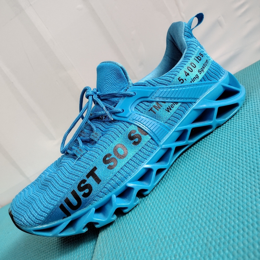 Just so so Mens Running Athletic Shoes Sneakers Sky blue Size 12  (EU Size 46) - Picture 2 of 10